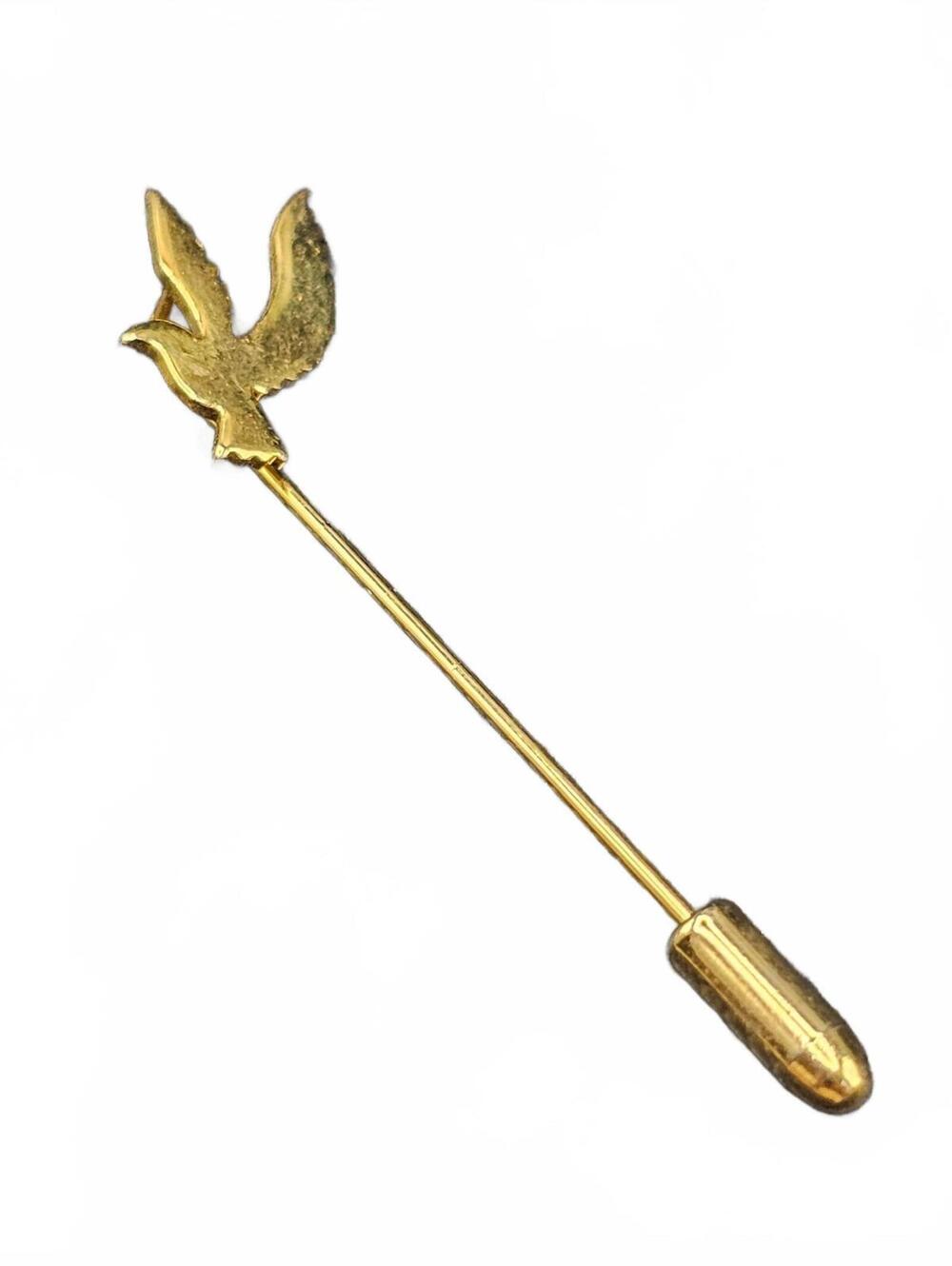 Gold Tone Bird Stick Pin and Gold tone tie clip